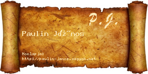 Paulin János névjegykártya