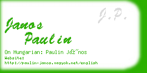 janos paulin business card